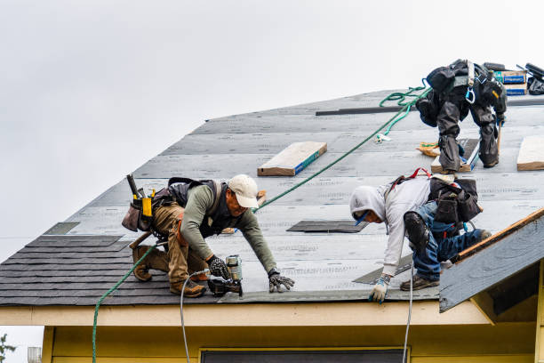 Professional Gutter Installation technician working in Hooksett, NH